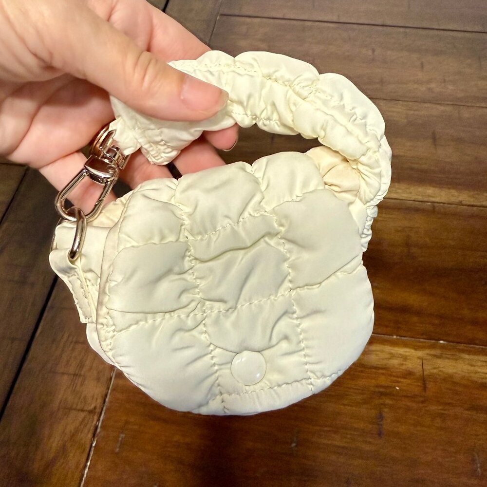 NEW WHITE Mini Cloud Bag Charm with Magnetic Closure